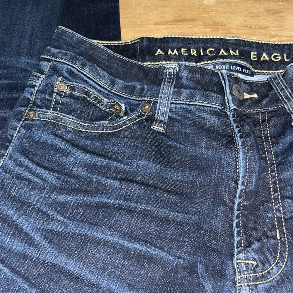 Mens American Eagle Outfitters Dark Blue Slim Denim Size 29 - Picture 9 of 11